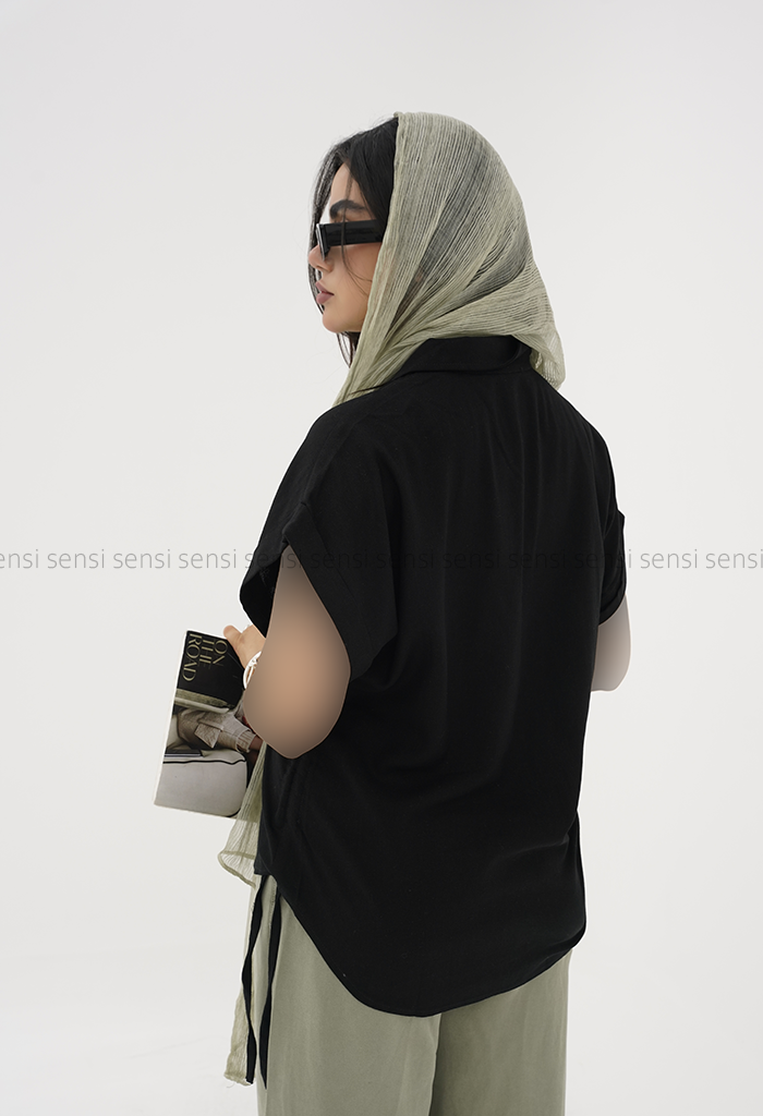 وست زنانه لینن دکمه چوبی کد1005972